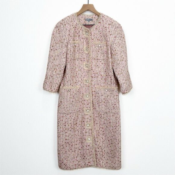 Vtg Bill Blass Jacket Womens 12 Pink Feminine Preppy Evening‎ Bridgerton Fancy - Picture 1 of 16